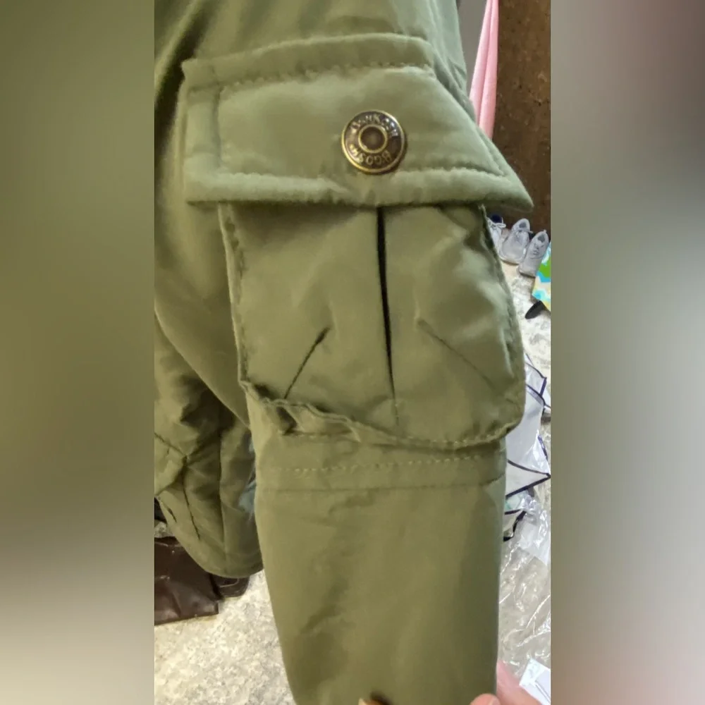OshKosh B'gosh Olive Green Hooded Parka with Brown Sherpa Lining